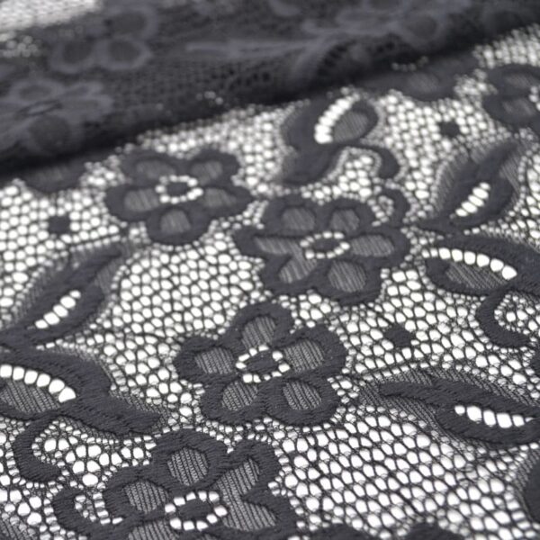 black stretch lingerie lace trim