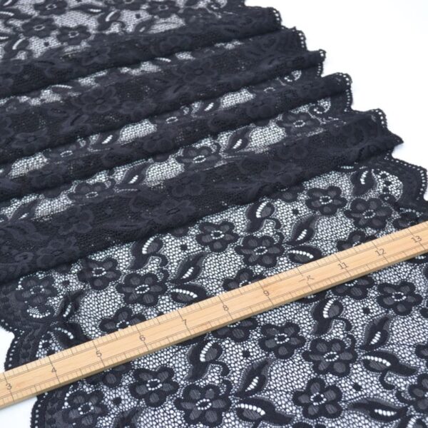 black stretch lingerie lace trim