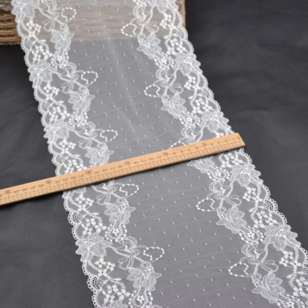 original white lightweight with dot pattern stretch lingerie lace