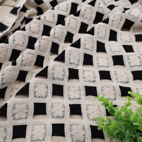 Two-color geometric square rope embroidery fashion fabrics