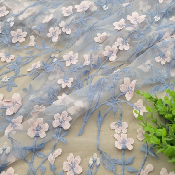 3D Multi-color Daffodil Original Embroidery Fashion Fabrics