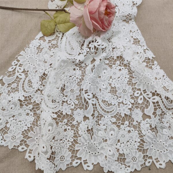 delicate polyester gentle lace fabric for wedding evening dresses