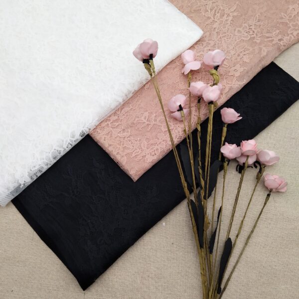 high quality fancy style polyester lace fabric knitted for party weddings clothing