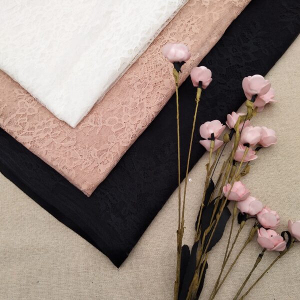 high quality fancy style polyester lace fabric knitted for party weddings clothing