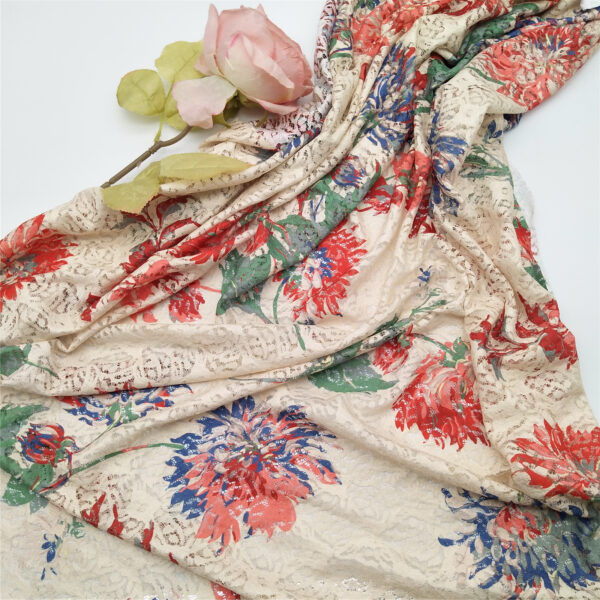 high quality fancy style polyester lace fabric knitted for party weddings clothing (复制)
