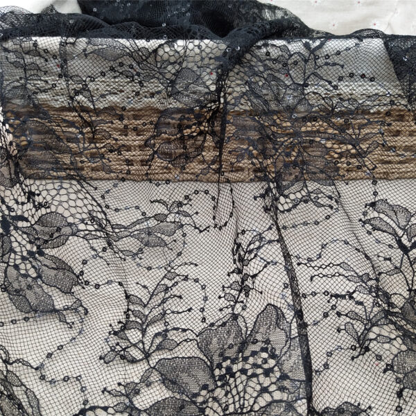 factory direct sales low price white nylon lace fabric with flower