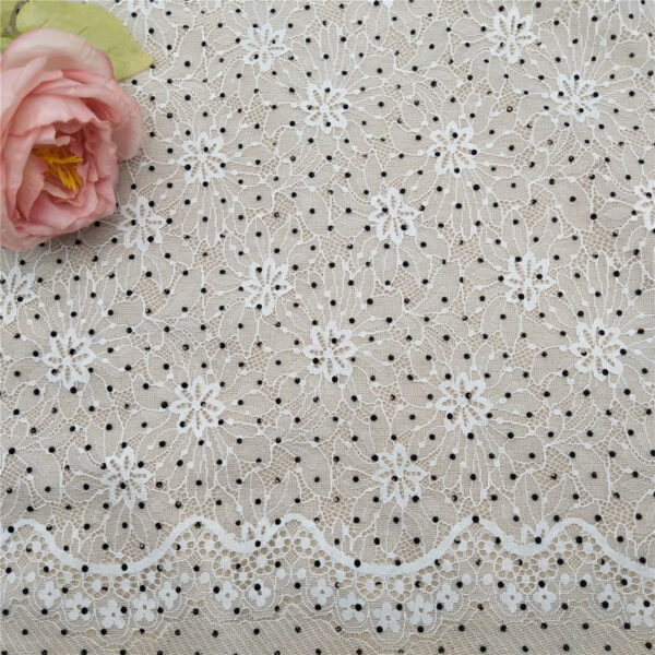 factory direct sales low price nylon lace fabric with flower