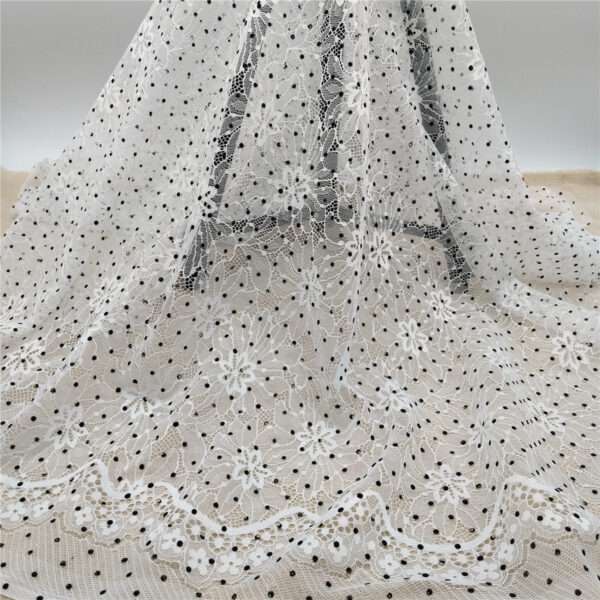 factory direct sales low price nylon lace fabric with flower
