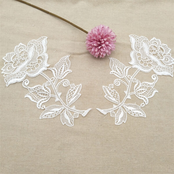 elegant white lace collar with embroidery accessory decorative product