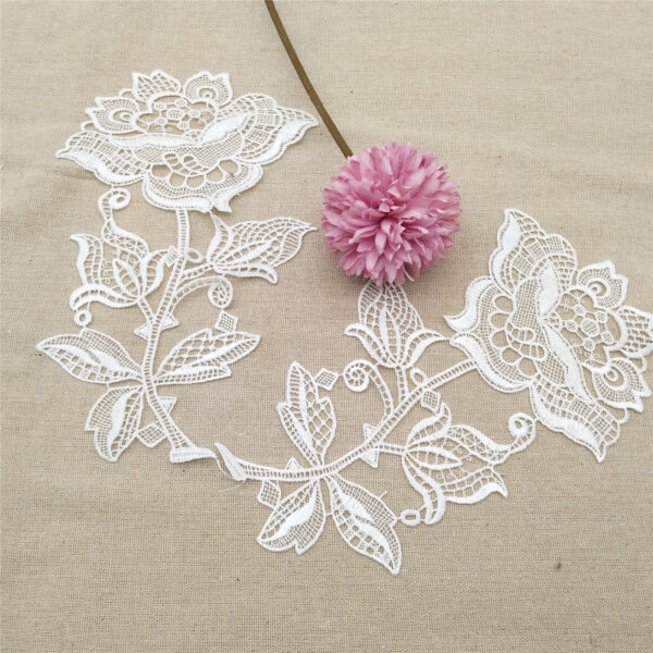 elegant white lace collar with embroidery accessory decorative product