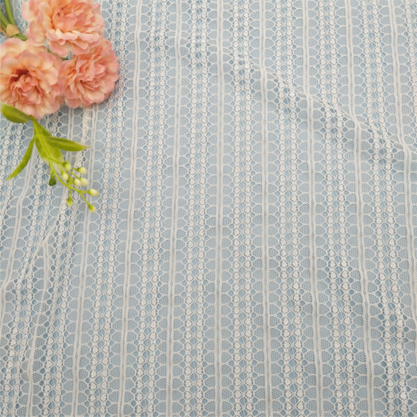 factory direct sales low price white nylon lace fabric with flower