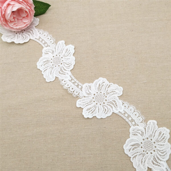 elegant white lace trim with embroidery accessory decorative product (copy)