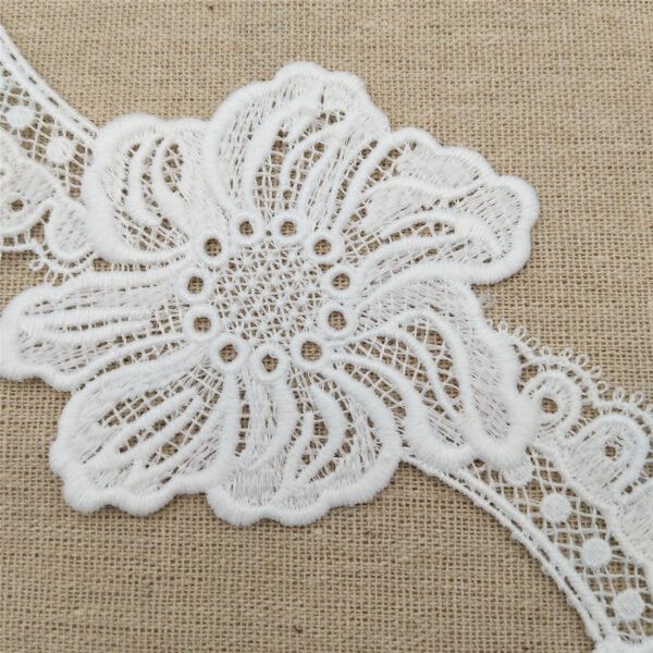 elegant white lace trim with embroidery accessory decorative product