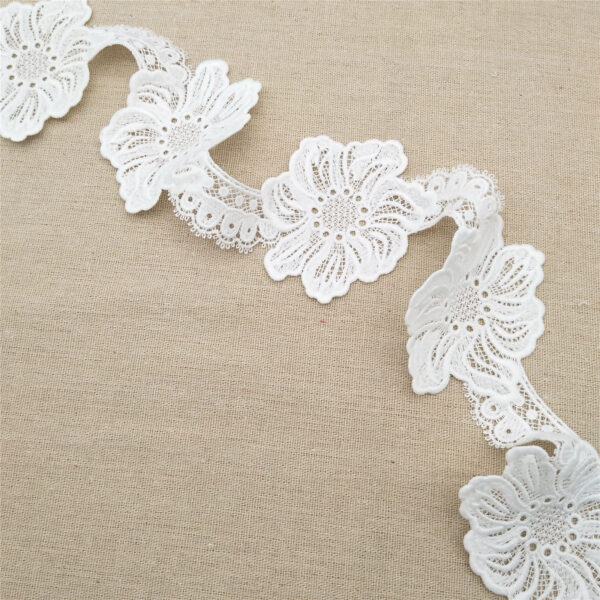 elegant white lace trim with embroidery accessory decorative product