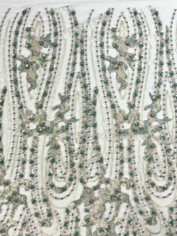 hot colorful spandex mesh rainbow african sequin lace fabric (copy)