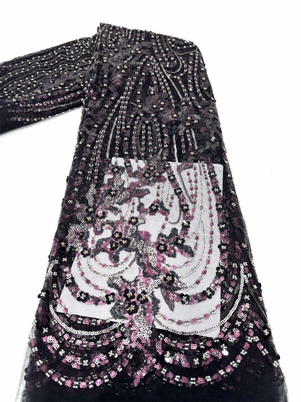 hot colorful spandex mesh rainbow african sequin lace fabric (copy)