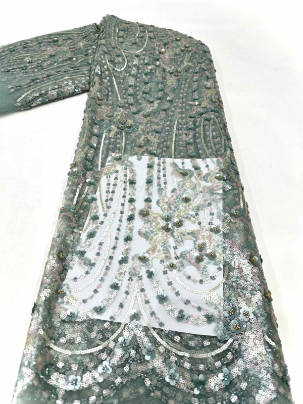 hot colorful spandex mesh rainbow african sequin lace fabric (copy)