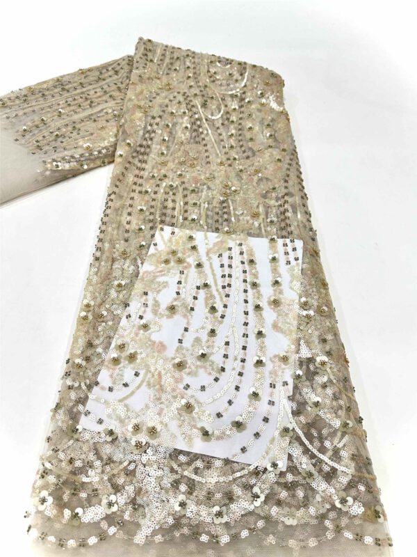 hot colorful spandex mesh rainbow african sequin lace fabric (copy)
