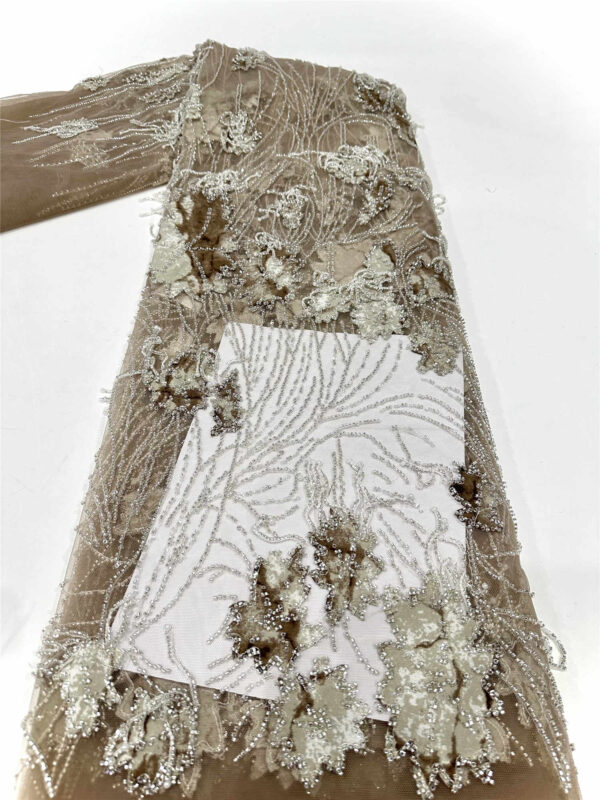 elegant bridal wedding dress beaded lace fabric embroidery sequin lace fabric