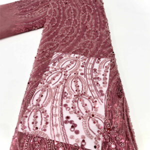 bridal wedding dress beaded lace fabric embroidery sequin lace fabric (copy)