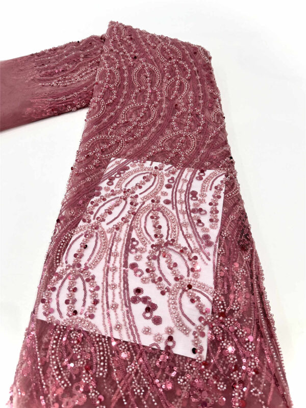 bridal wedding dress beaded lace fabric embroidery sequin lace fabric (copy)