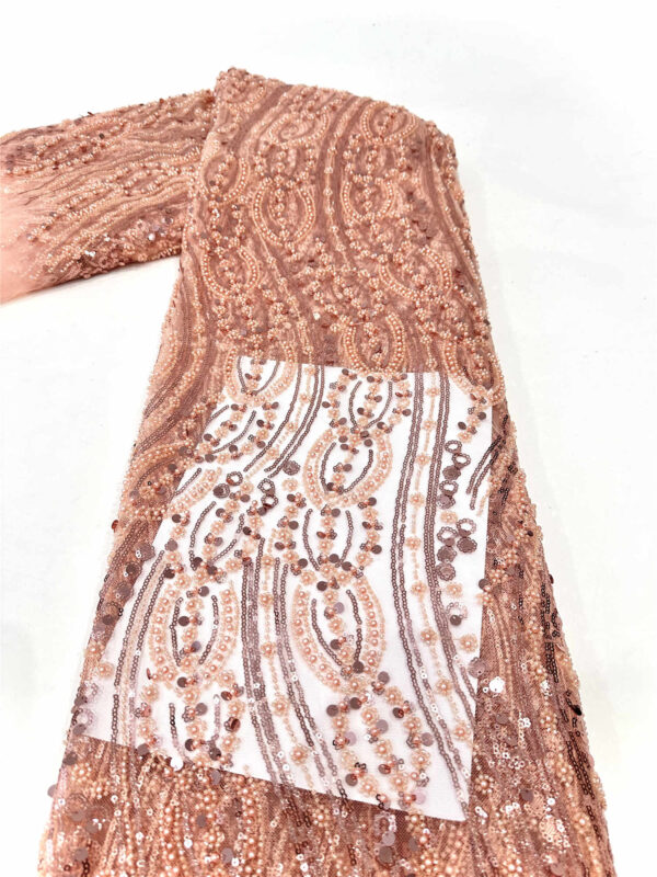 bridal wedding dress beaded lace fabric embroidery sequin lace fabric (copy)
