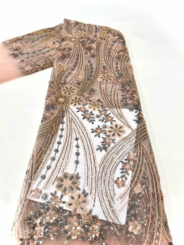 hot colorful spandex mesh rainbow african sequin lace fabric