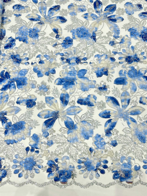 bridal wedding dress beaded lace fabric embroidery sequin lace fabric