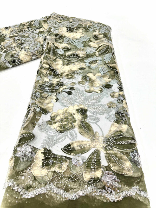 bridal wedding dress beaded lace fabric embroidery sequin lace fabric