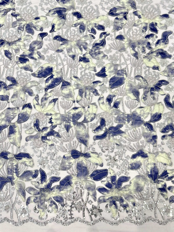 colorful bridal wedding dress beaded lace fabric embroidery sequin lace fabric