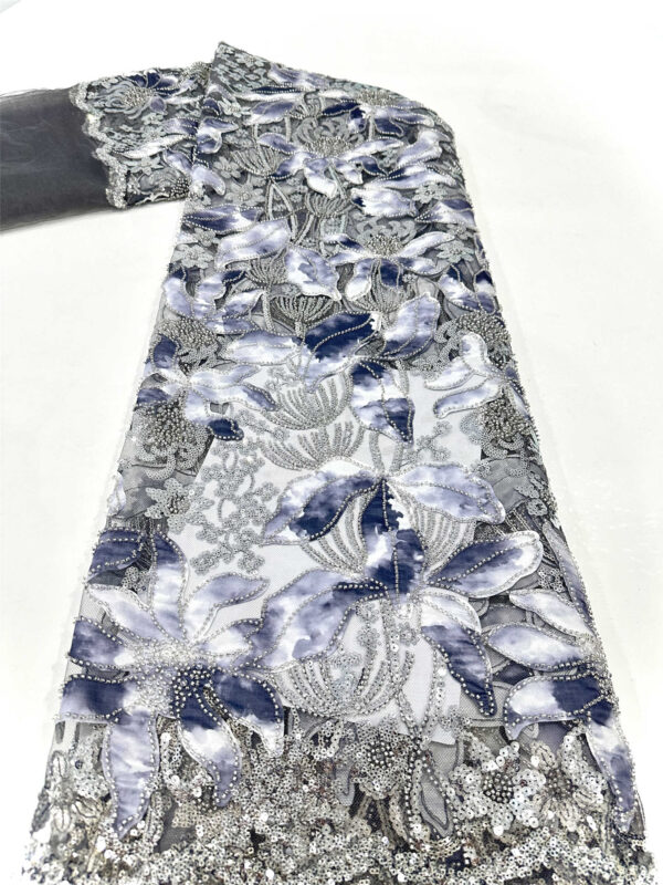 colorful bridal wedding dress beaded lace fabric embroidery sequin lace fabric
