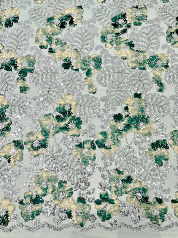 high technology bridal wedding dress beaded lace fabric embroidery sequin lace fabric