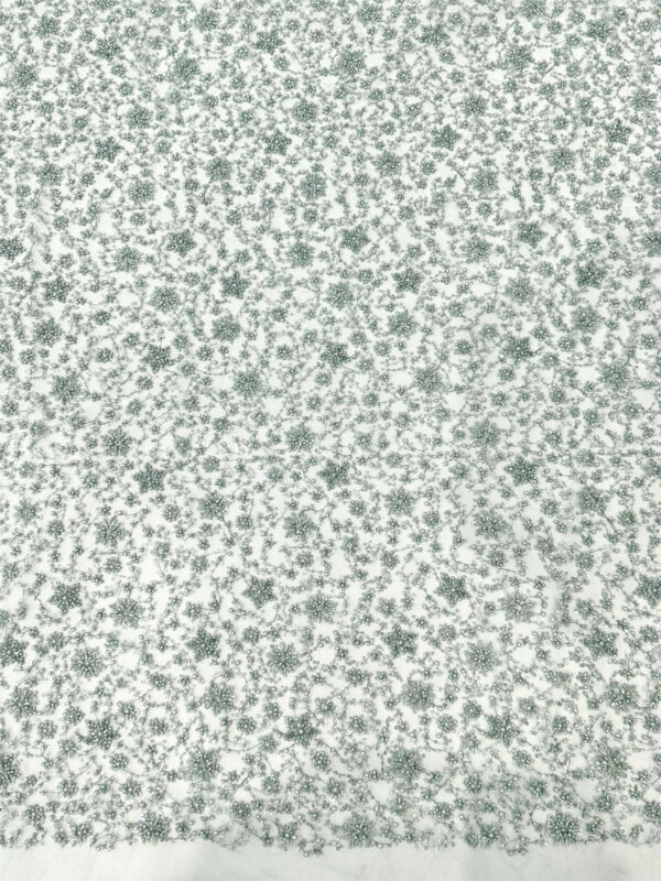 bridal lace fabric made up of bead tubes and bead pieces