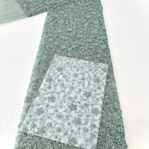 bridal lace fabric made up of bead tubes and bead pieces