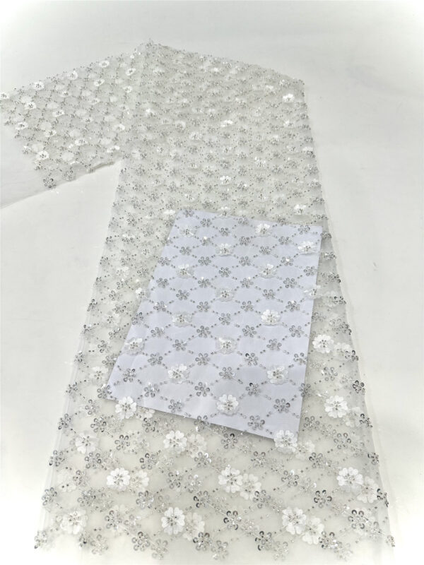 small sequins flower bridal wedding dress beaded lace fabric embroidery sequin lace fabric