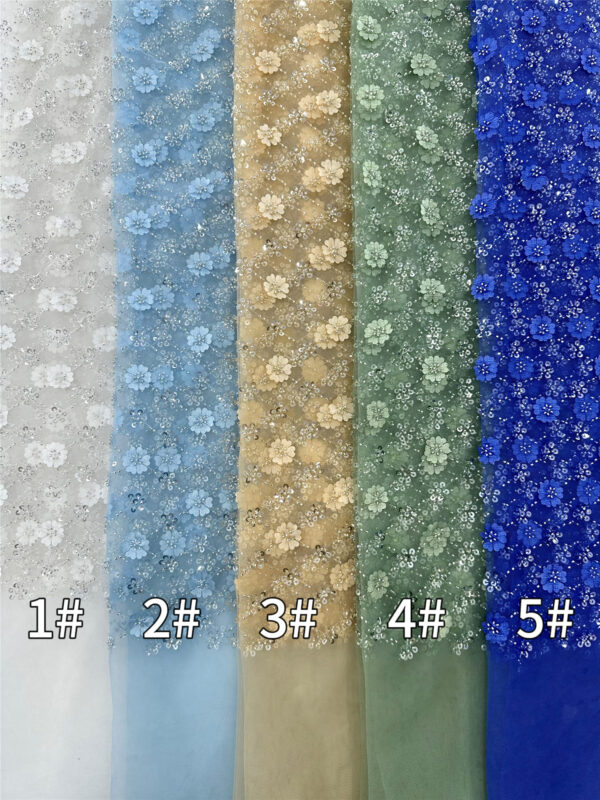 small sequins flower bridal wedding dress beaded lace fabric embroidery sequin lace fabric
