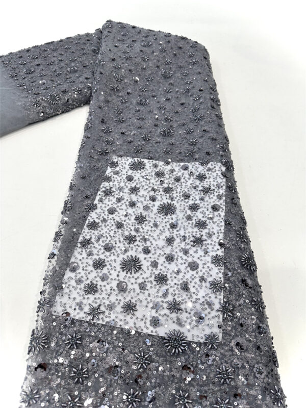 multi color small sequins flower bridal wedding dress beaded lace fabric embroidery sequin lace fabric (copy)