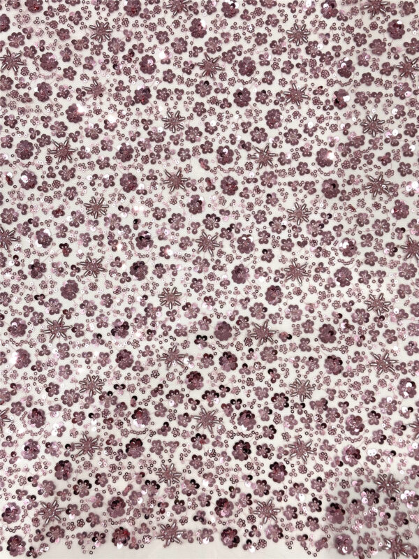 small sequins flower bridal wedding dress beaded lace fabric embroidery sequin lace fabric (copy)