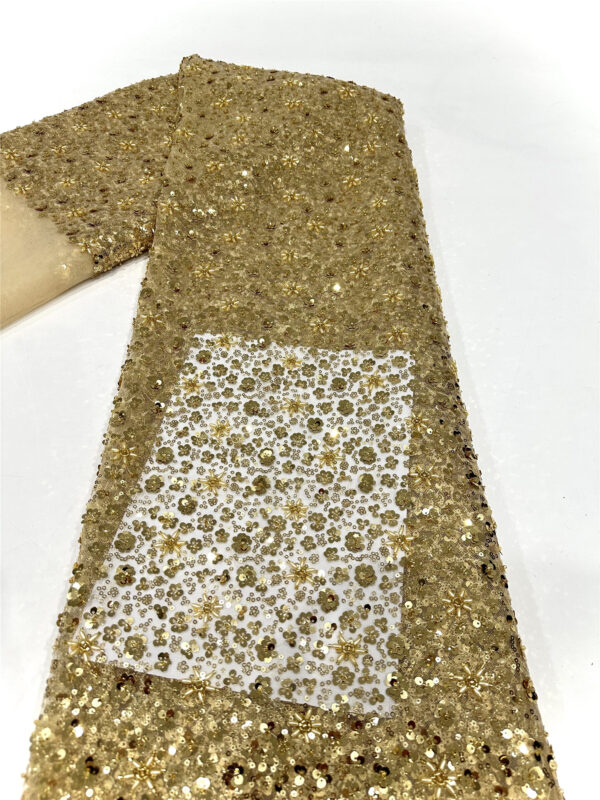multi color small sequins flower bridal wedding dress beaded lace fabric embroidery sequin lace fabric