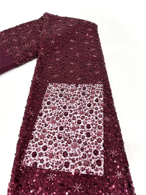 multi color small sequins flower bridal wedding dress beaded lace fabric embroidery sequin lace fabric