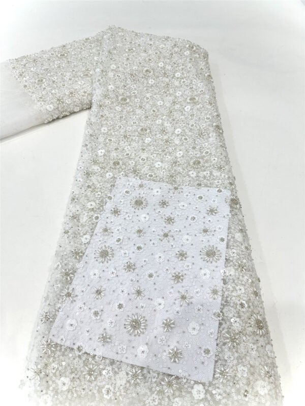 multi color small sequins flower bridal wedding dress beaded lace fabric embroidery sequin lace fabric