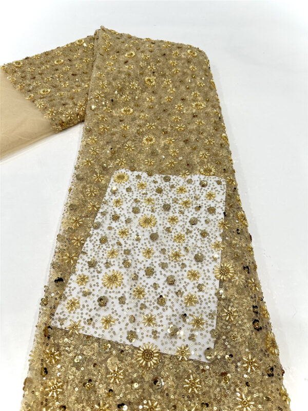 multi color small sequins flower bridal wedding dress beaded lace fabric embroidery sequin lace fabric