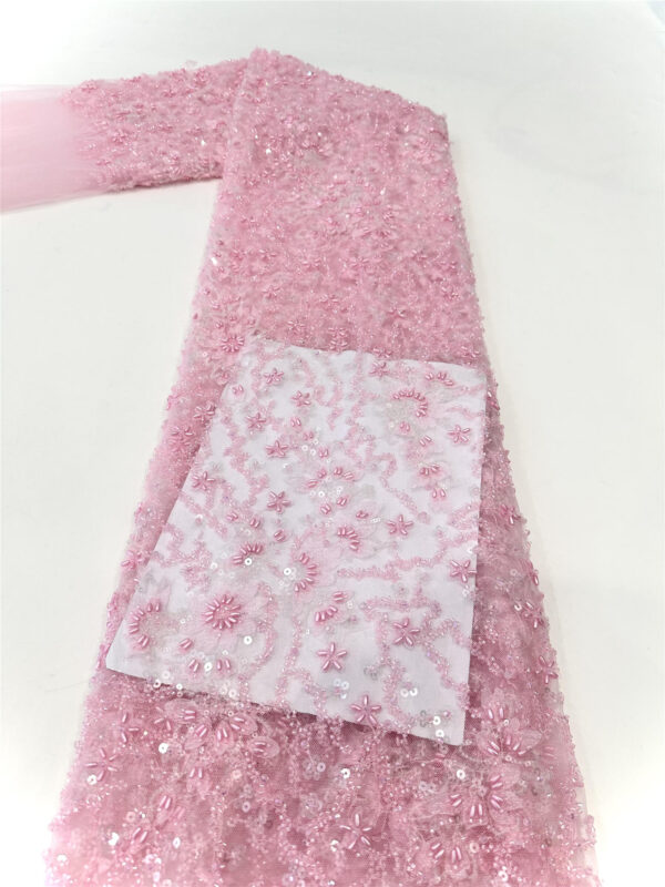 3d flower bridal wedding dress beaded lace fabric embroidery sequin lace fabric