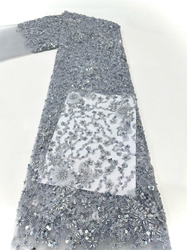 3d flower bridal wedding dress beaded lace fabric embroidery sequin lace fabric