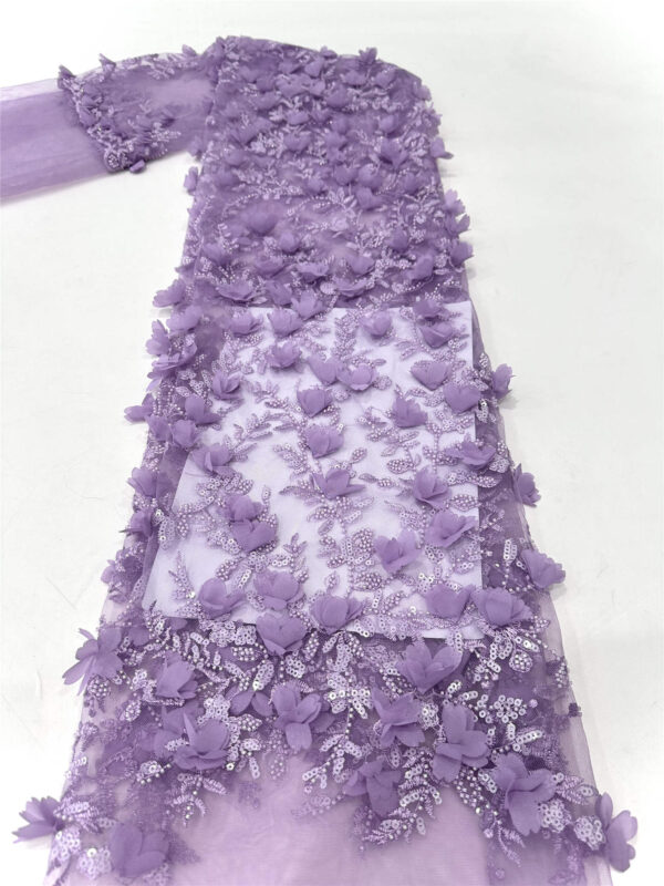 3d flower sequin peal bridal wedding dress beaded lace fabric embroidery lace fabric (copy)