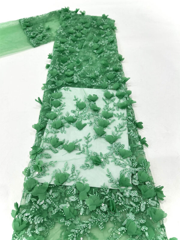 3d flower sequin peal bridal wedding dress beaded lace fabric embroidery lace fabric (copy)