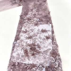 3d flower & pearl bridal wedding dress beaded lace fabric embroidery sequin lace fabric (copy)