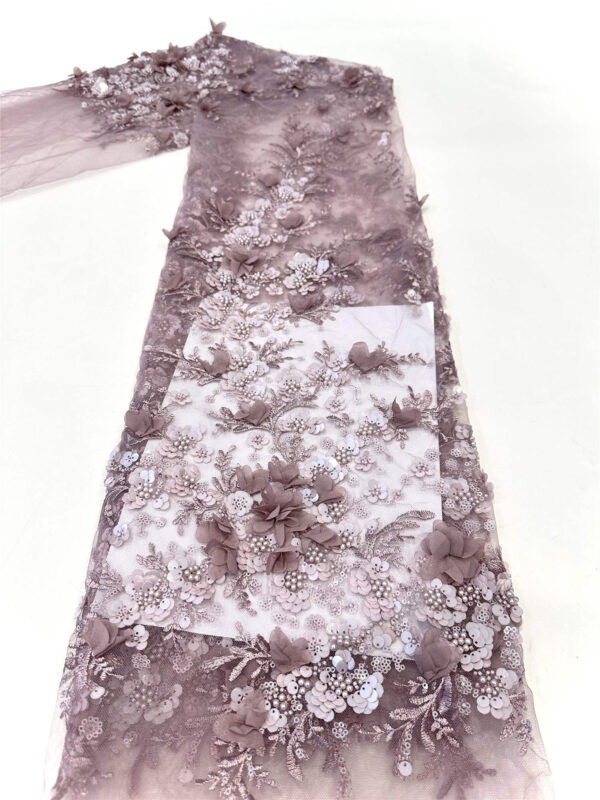 3d flower & pearl bridal wedding dress beaded lace fabric embroidery sequin lace fabric (copy)
