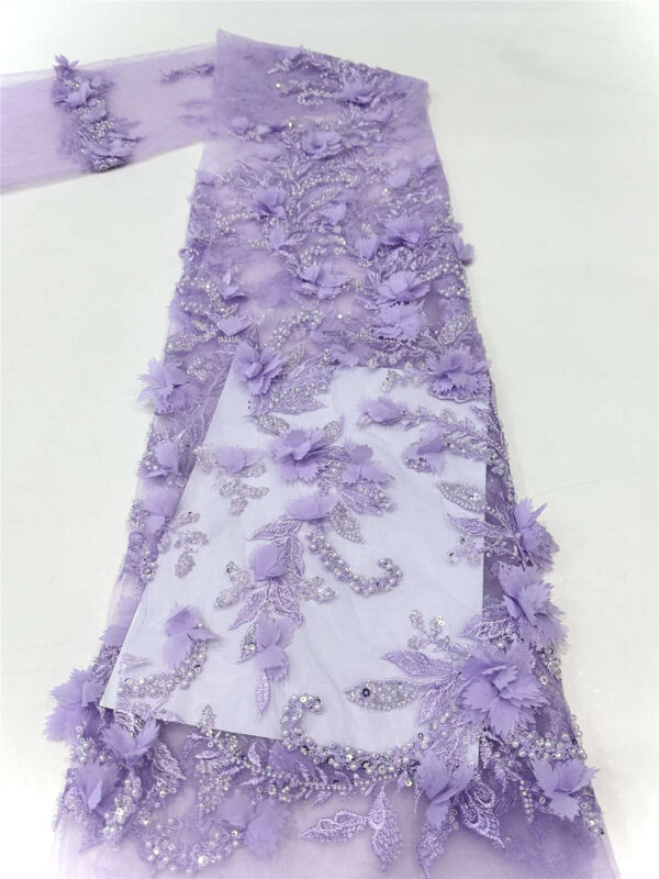 3d flower & bead bridal wedding dress beaded lace fabric embroidery sequin lace fabric (copy)