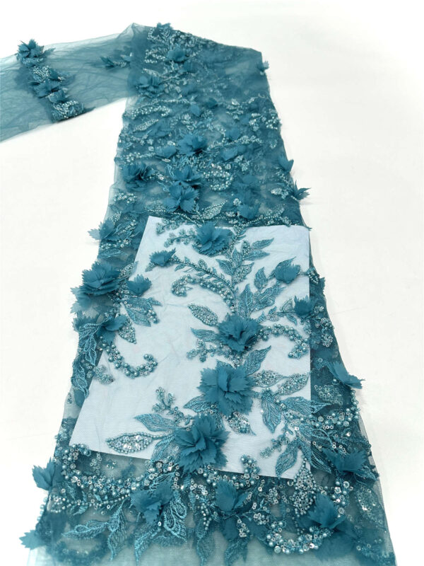 3d flower & bead bridal wedding dress beaded lace fabric embroidery sequin lace fabric (copy)